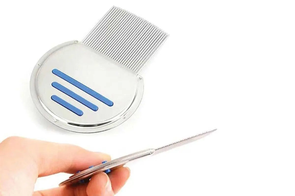 Stainless Steel Pet Flea Comb Fine Tooth Grooming Tool for Dogs Cats - Blue Wholesale Hub