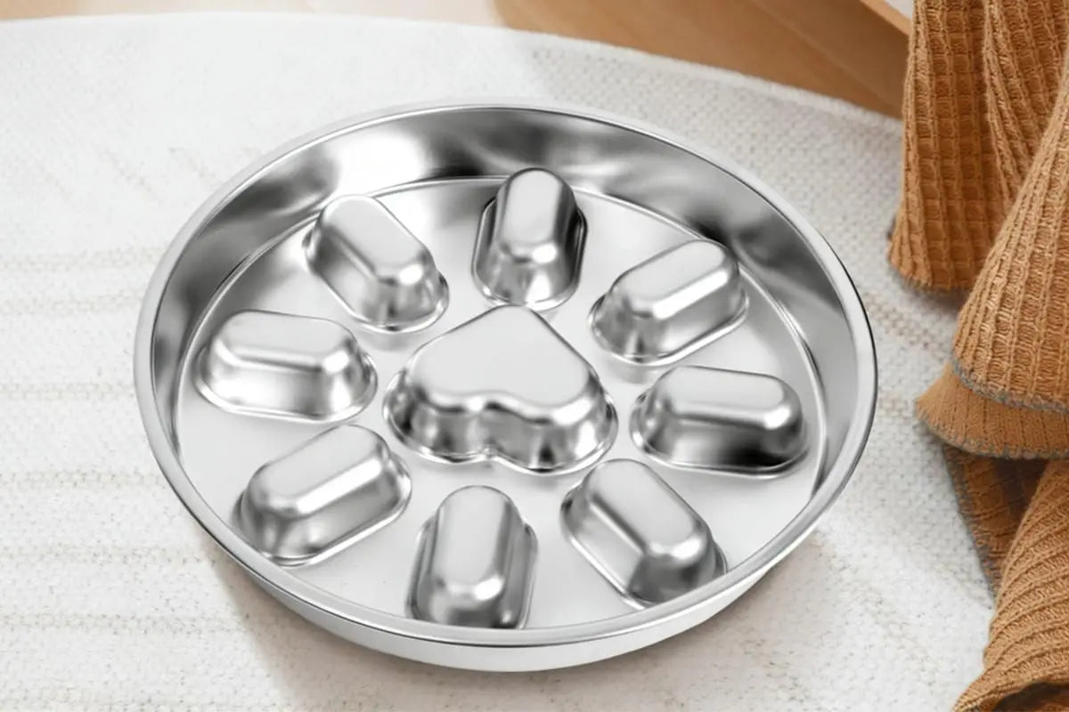 Slow Feeder Dog Bowl Stainless Steel Non Slip Puzzle Maze Bowl Slow Down Eating Wholesale Hub
