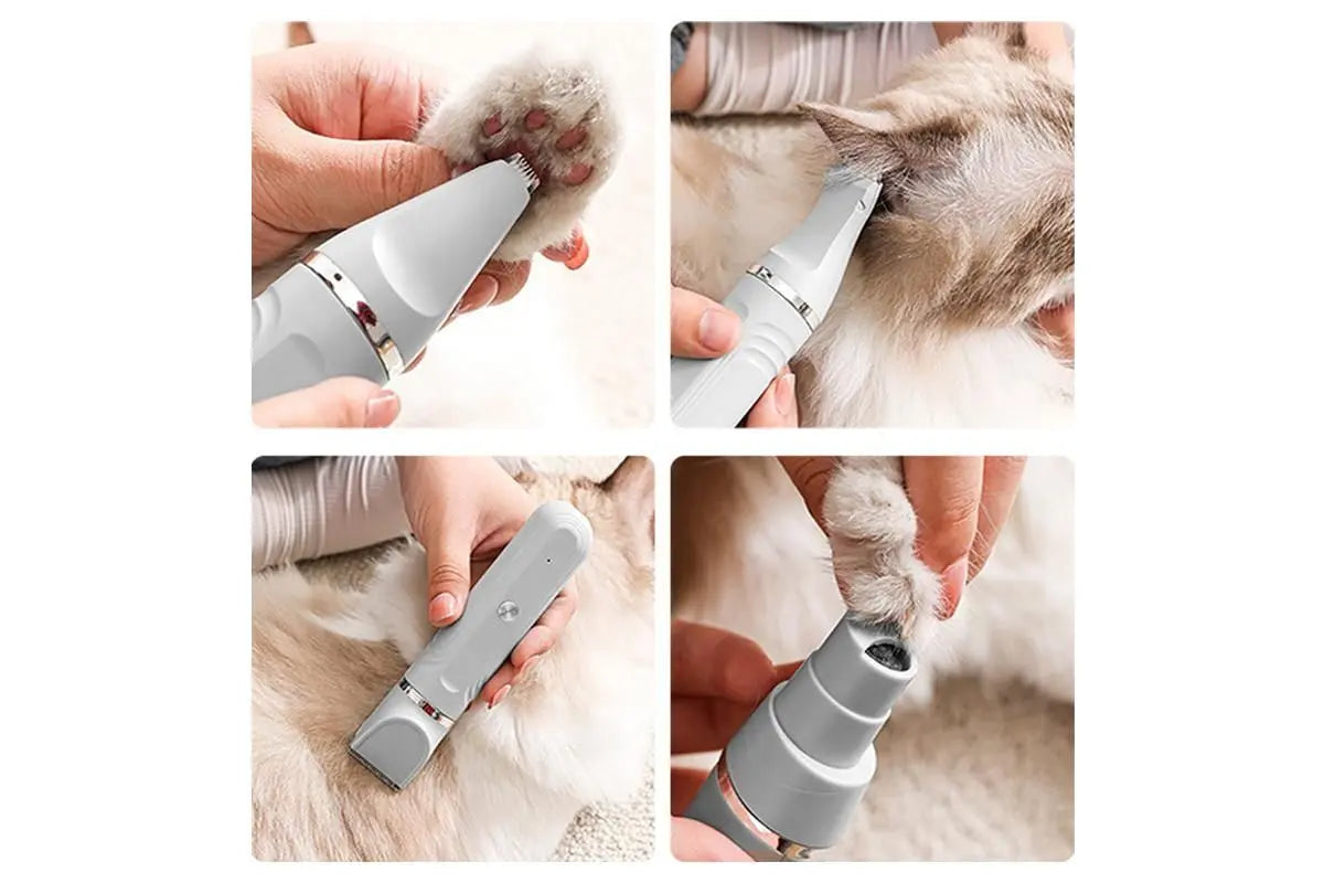 4-in-1 Dog Clipper Dog Grooming Kit with 4 Blade Heads -White Wholesale Hub