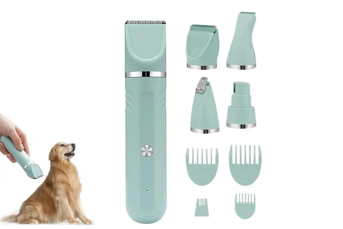 4-in-1 Dog Clipper Dog Grooming Kit with 4 Blade Heads -Green Wholesale Hub