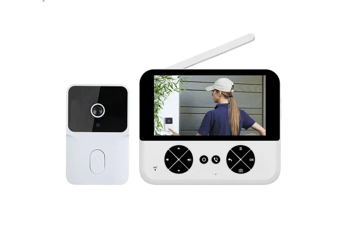 Wireless Doorbell Camera Video Door Bell Smart Intercom Security Phone Camera Indoor Outdoor - White Wholesale Hub