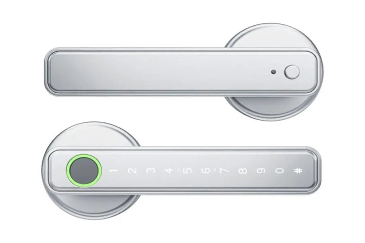 5 in 1 Smart Door Lock Fingerprint Door Knob with IC Cards and Backup Keys - Silver Wholesale Hub