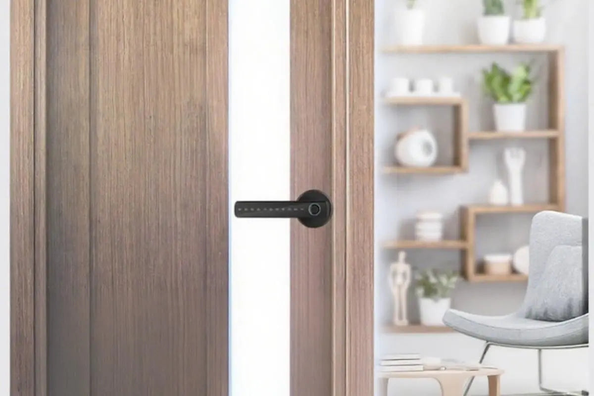 5 in 1 Smart Door Lock Fingerprint Door Knob with IC Cards and Backup Keys - Black Wholesale Hub