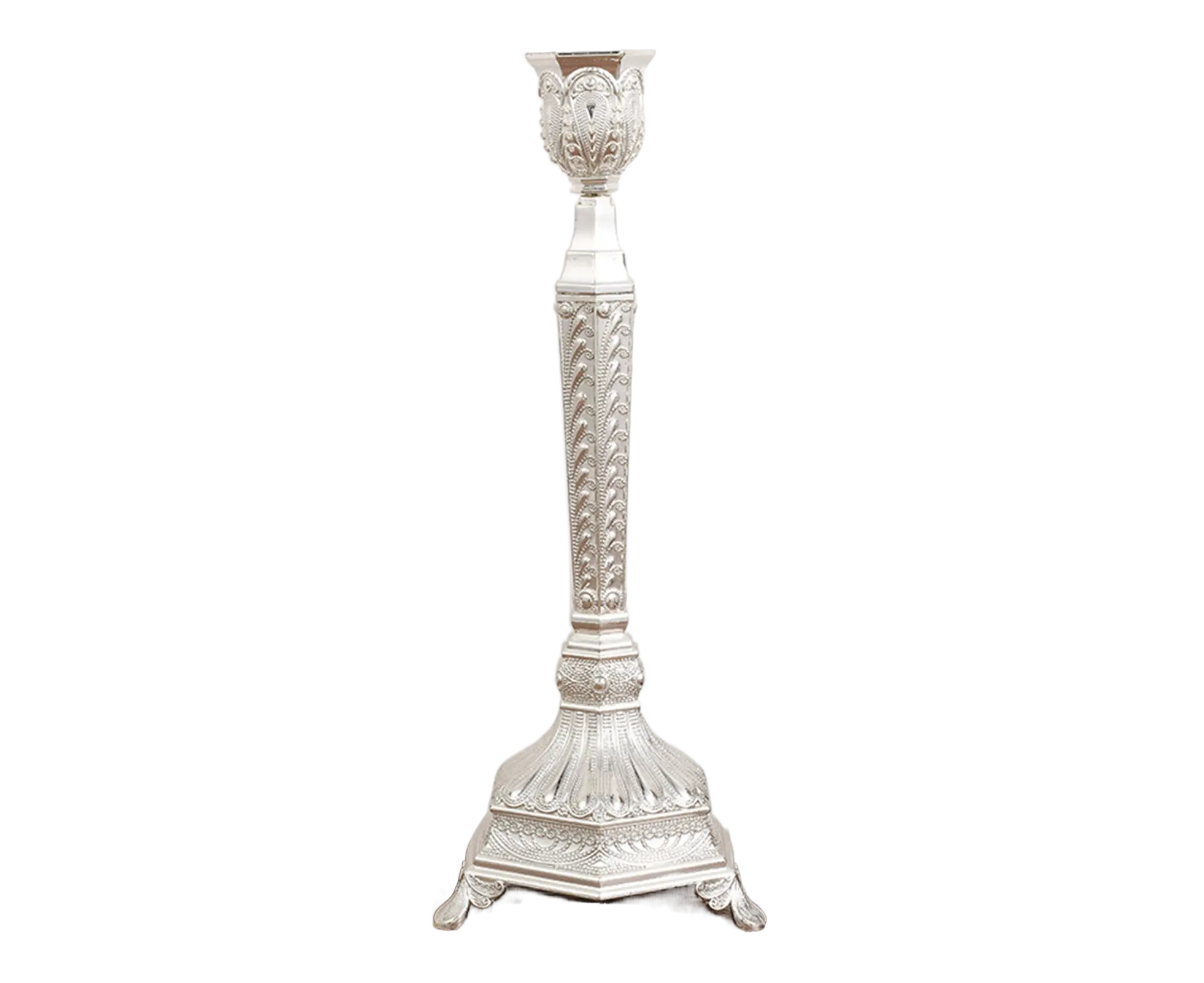 Glossy Candlestick Holder-Silver Short Wholesale Hub