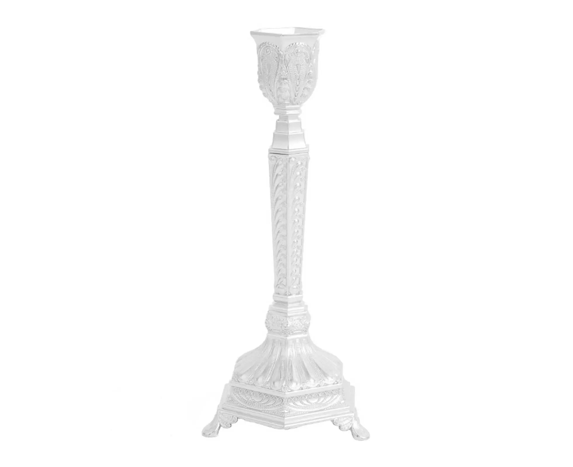 Glossy Candlestick Holder-Silver Short Wholesale Hub