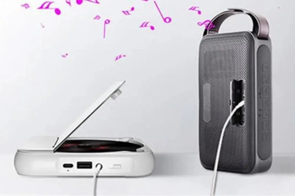Portable CD Player Bluetooth 5.3 with HiFi Speakers Rechargeable Walkman Supports CD USB MP3 for Home - White Wholesale Hub