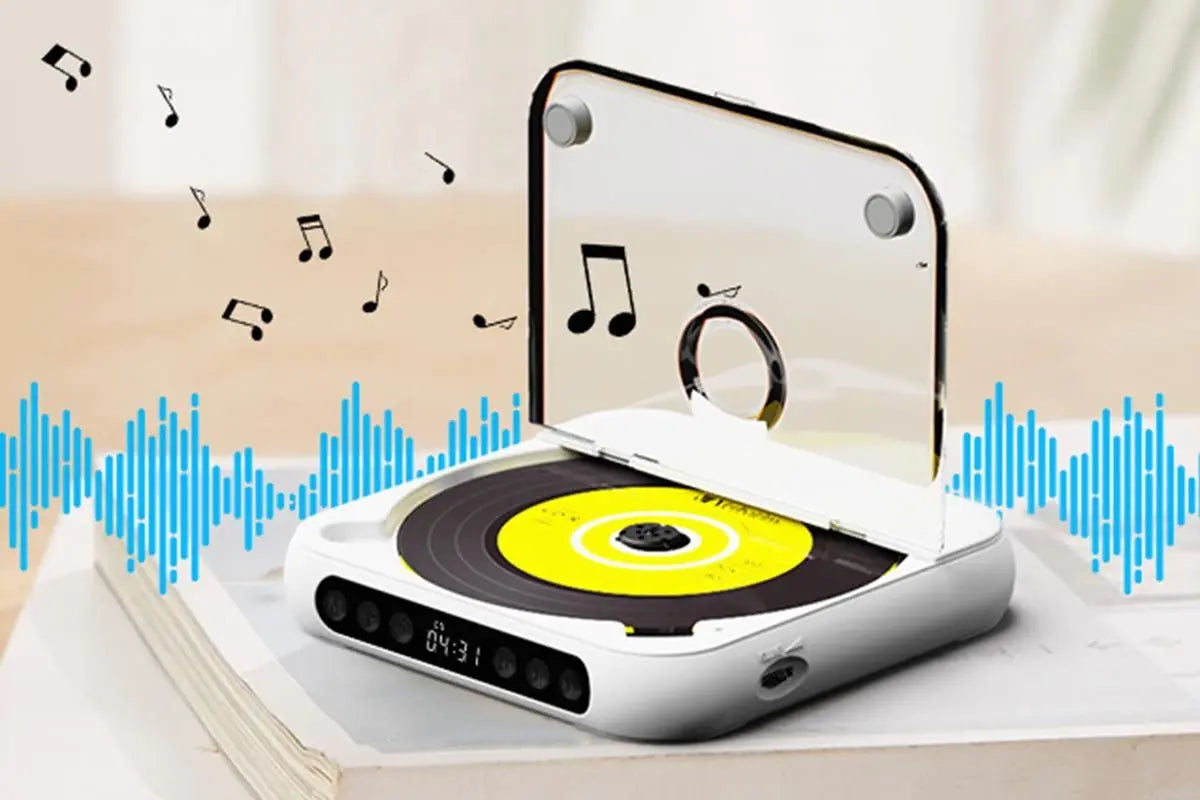 Portable CD Player Bluetooth 5.3 with HiFi Speakers Rechargeable Walkman Supports CD USB MP3 for Home - White Wholesale Hub