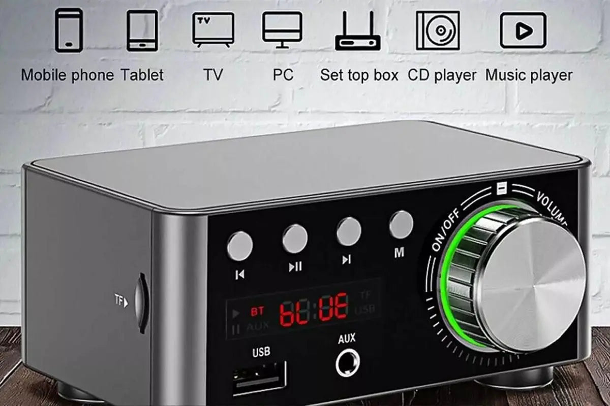 HIFI BT5.0 Digital Amplifier Stereo Audio Amp 2x80W Sound Power Audio Receiver Stereo AMP USB AUX for Phone Tablet Laptop Wholesale Hub