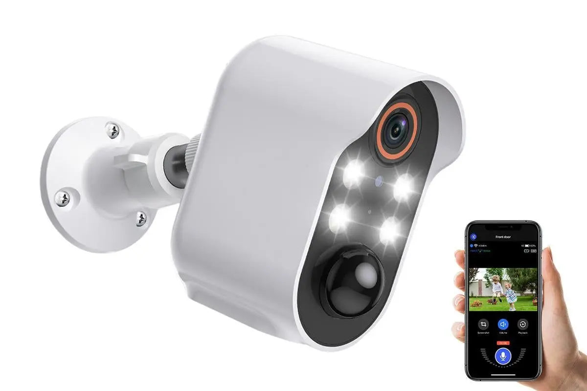 Security Cameras Wireless Outdoor Home Indoor Camera with Color Night Vision Motion Detection -White Wholesale Hub