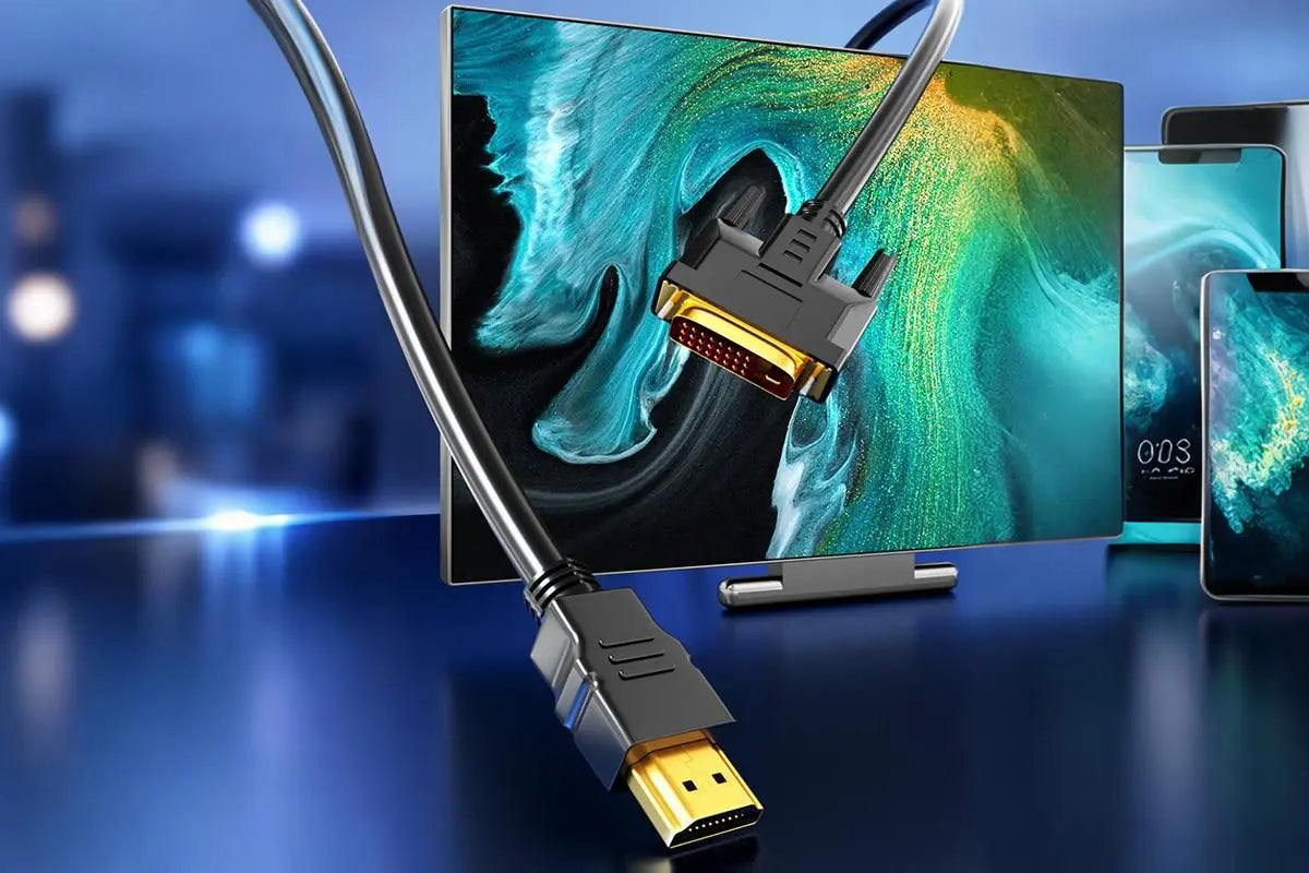 HDMI to DVI-D 24+1 Pin Digital Cable Lead for HDTV PS3 PS4 Switch 360 TV - 1.5m Wholesale Hub