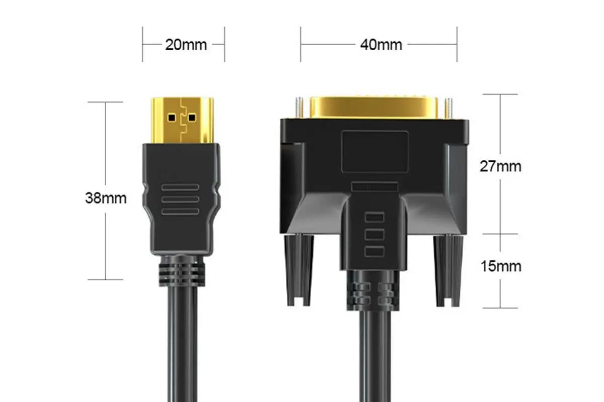 HDMI to DVI-D 24+1 Pin Digital Cable Lead for HDTV PS3 PS4 Switch 360 TV - 1.5m Wholesale Hub