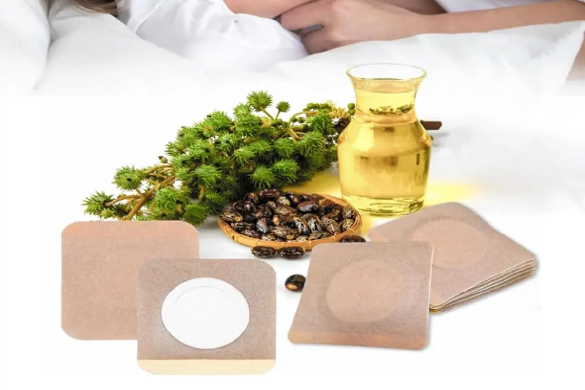 100PCS Disposable Castor Oil Patches Self-Adhesive Castor Oil Pack Belly Wrap for Waist Back Neck Arm Wholesale Hub