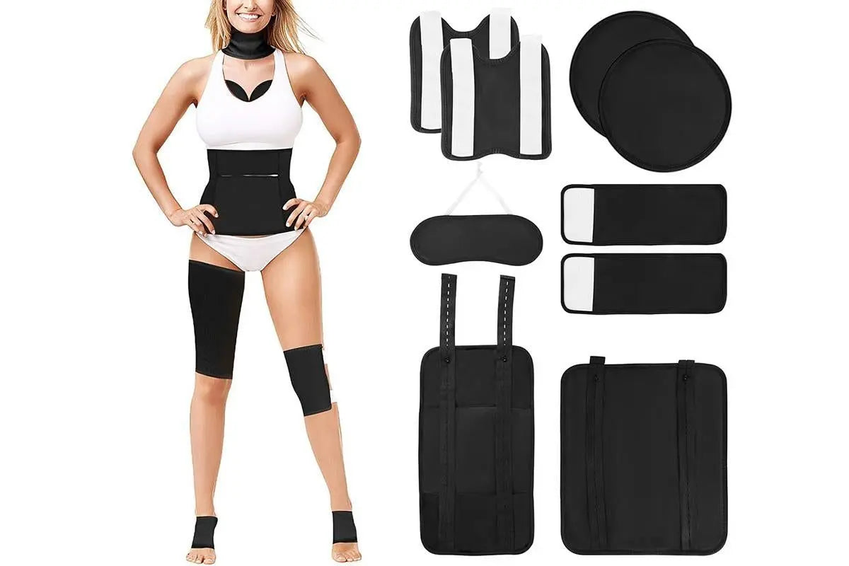 9Pcs Castor Oil Pack Kit Compress Reusable Wrap Belt Inflammation Toxin Remover Set -Nude Wholesale Hub