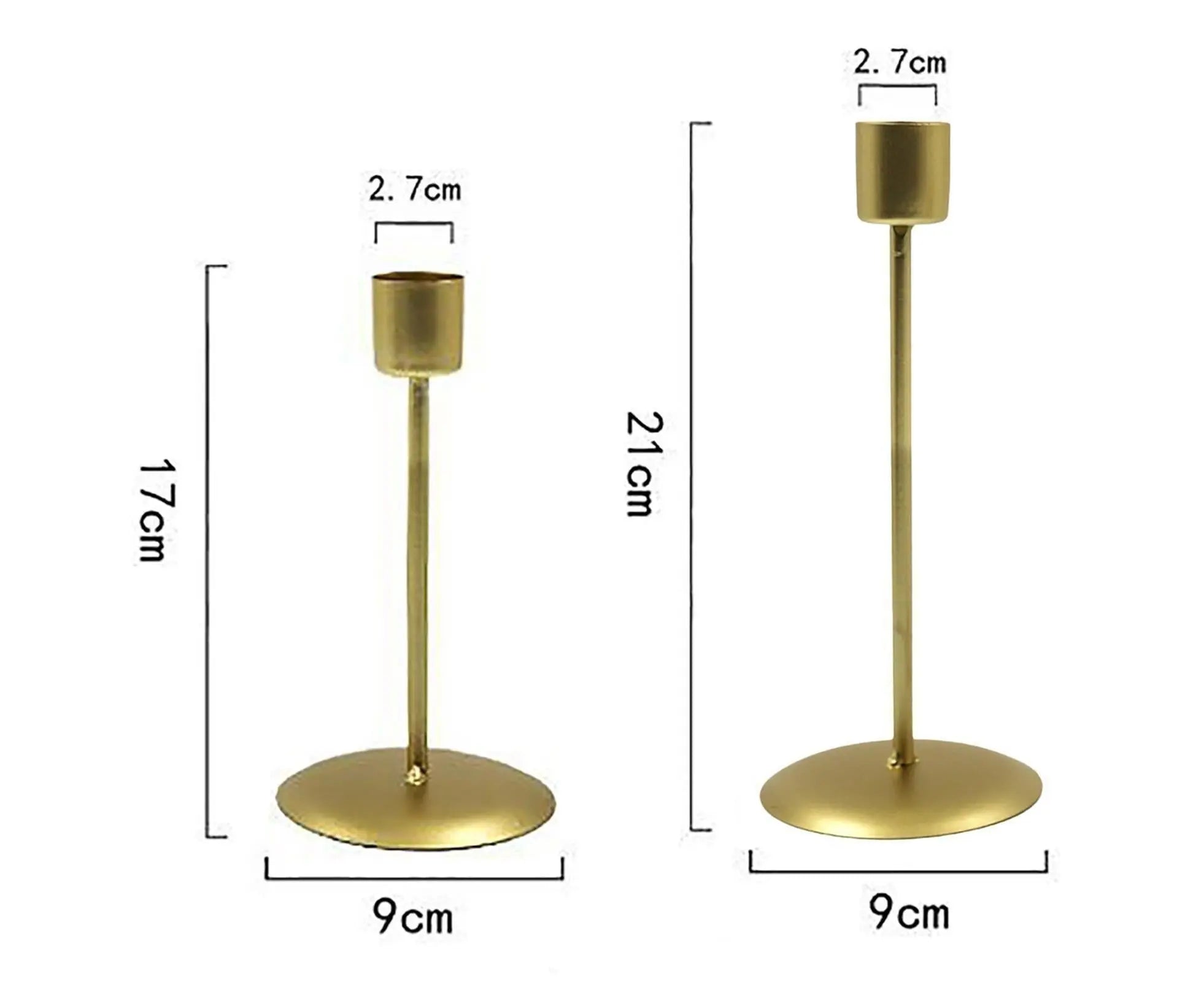 2Pcs Candlestick Exquisite Decorative Simple Nordic Style Candlelight Stand Home Decor -Golden Wholesale Hub