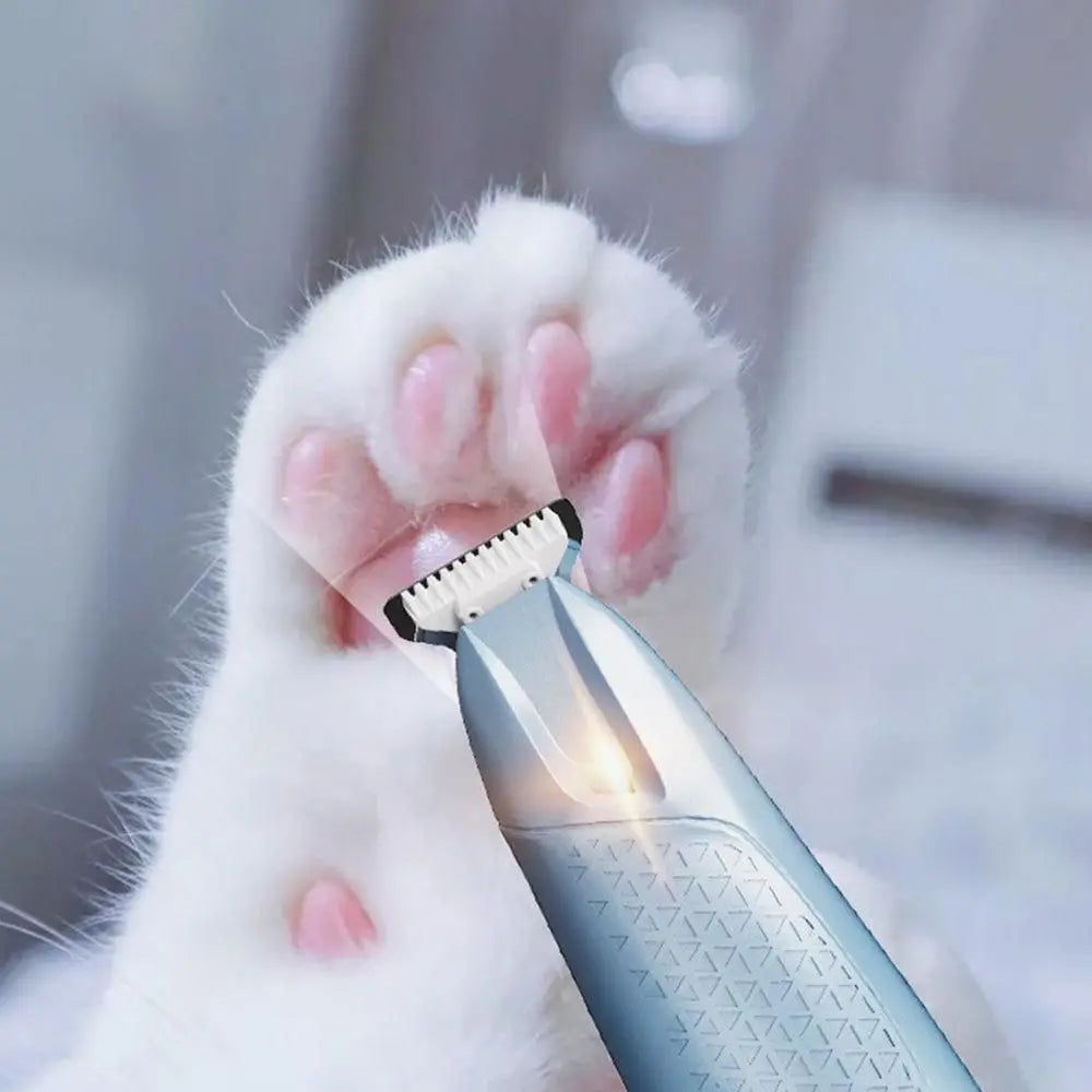 Pet Hair Trimmer Electric Clipper Rechargeable with LED Light for Pets Blue Wholesale Hub