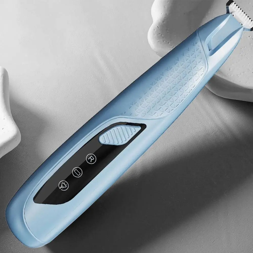 Pet Hair Trimmer Electric Clipper Rechargeable with LED Light for Pets Blue Wholesale Hub