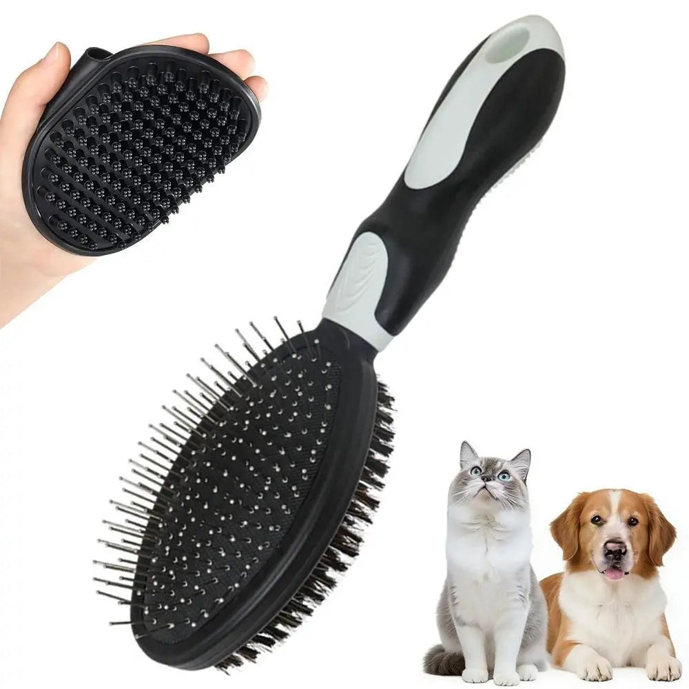 2PCS Pet Grooming Tools Double-Sided Brush for Shedding and Bathing for Short/Long Haired Dogs Cats Green Wholesale Hub