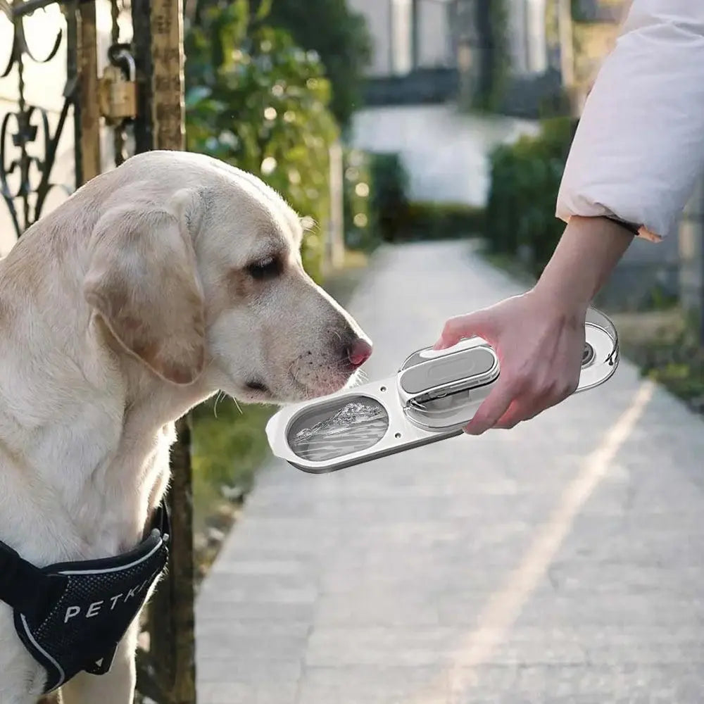 350ml Foldable Pet Dog Water Bottle Leak-proof Water Feeder for Travel Walking Hiking Grey Wholesale Hub