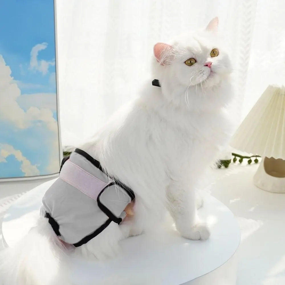 Washable Female Pet Nappy Diaper Dog Cat Physiological Pants Gray - XL Wholesale Hub