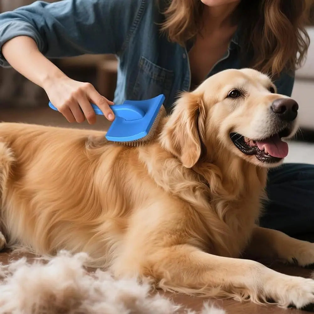 2-Piece Dog Slicker Brush & Comb Set for Grooming & Detangling Blue Wholesale Hub