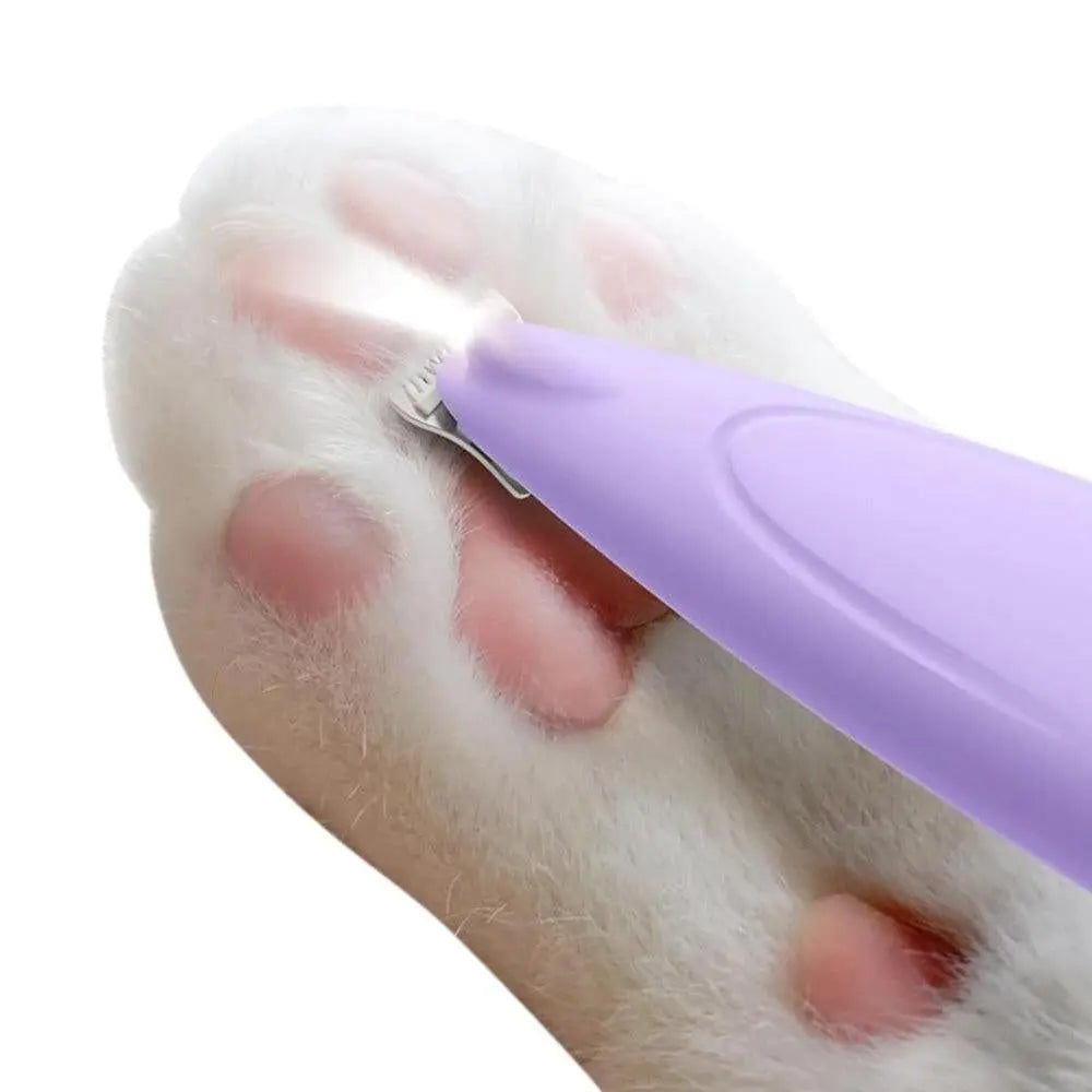 Cordless Pet Paw Trimmer with LED Light Rechargeable Grooming Tool for Dog Cat Purple Wholesale Hub