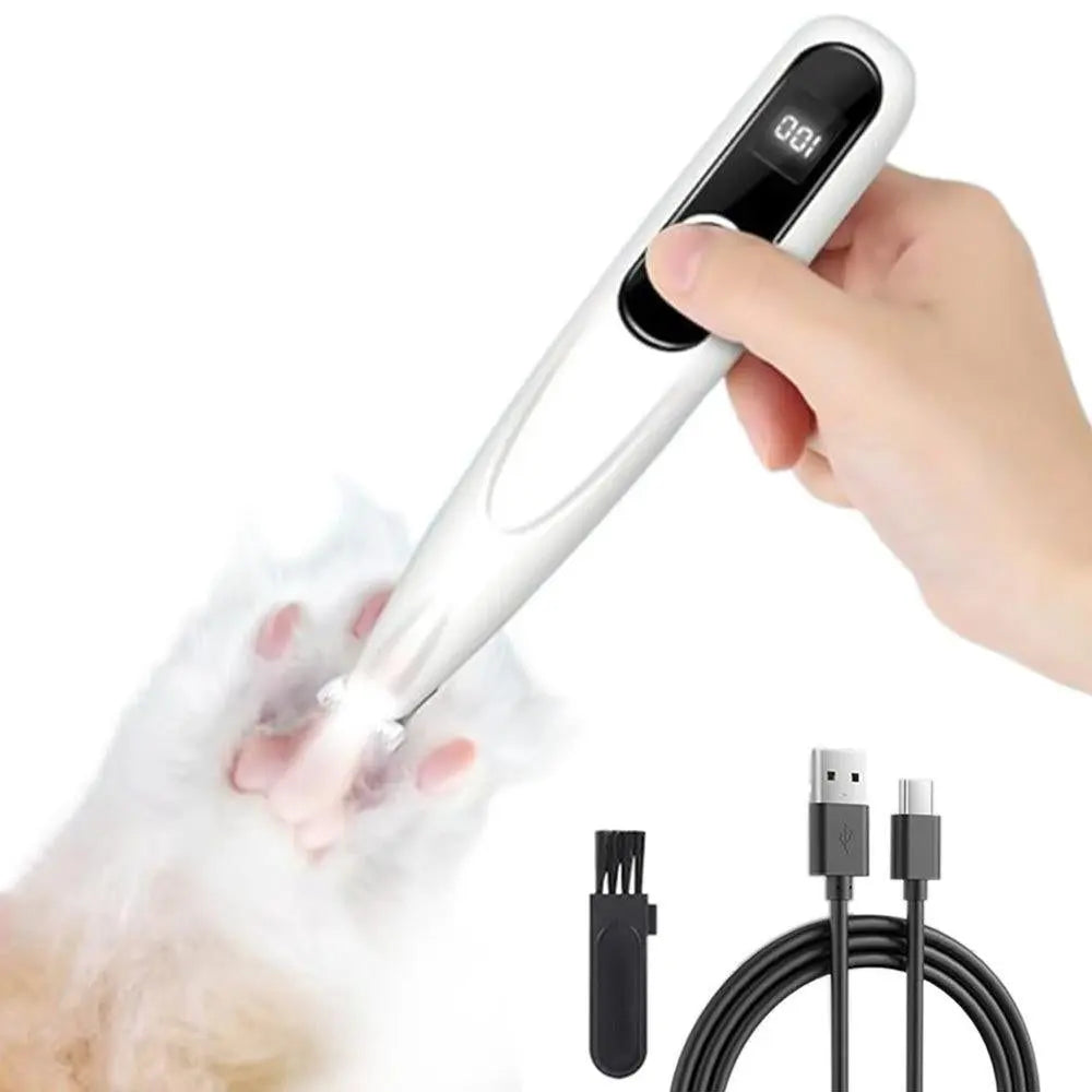 Cordless Pet Paw Trimmer with LED Light Rechargeable Grooming Tool for Dog Cat Purple Wholesale Hub