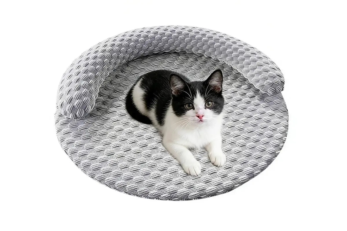 Washable Cooling Pet Bed with Removable Cover for Dogs & Cats - Dark Gray - S Wholesale Hub