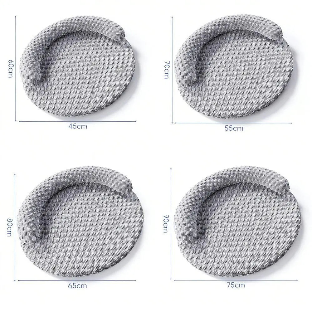 Washable Cooling Pet Bed with Removable Cover for Dogs & Cats - Dark Gray - M Wholesale Hub