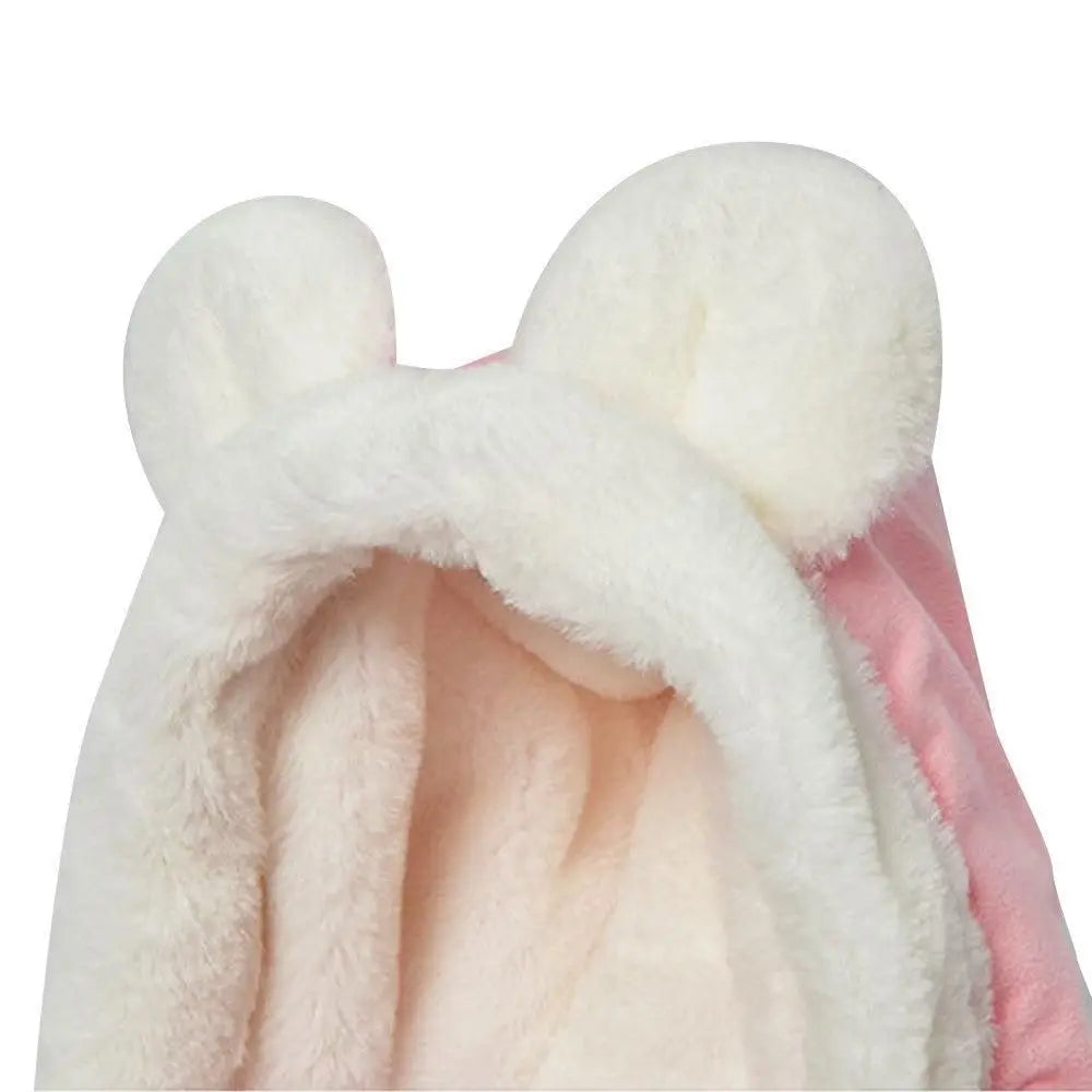 Plush Pet Carrier Backpack Pet Warm Bag with Hand Warmer Pocket Pink - S Wholesale Hub