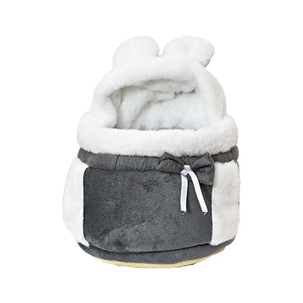Plush Pet Carrier Backpack Pet Warm Bag with Hand Warmer Pocket Pink - M Wholesale Hub