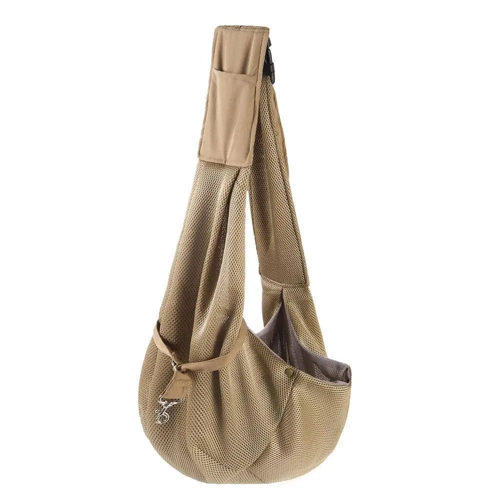 Adjustable Pet Dog Carrier Sling Bag Breathable Mesh Puppy Cat Carrier Khaki Wholesale Hub