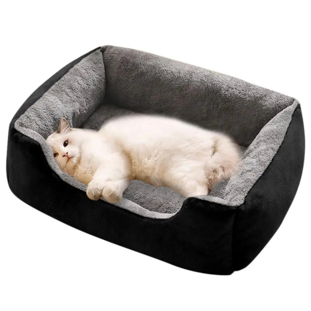 Rectangle Pet Bed for Dogs Cats Beds Warming Soft Calming Sleeping Puppy Bed Black - L Wholesale Hub