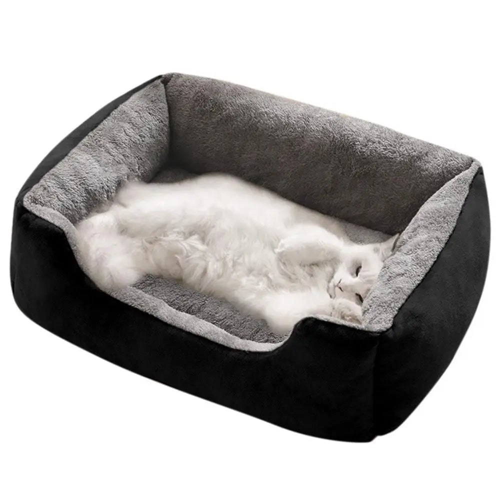 Rectangle Pet Bed for Dogs Cats Beds Warming Soft Calming Sleeping Puppy Bed Black - XL Wholesale Hub