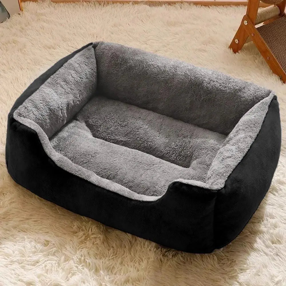 Rectangle Pet Bed for Dogs Cats Beds Warming Soft Calming Sleeping Puppy Bed Black - XL Wholesale Hub