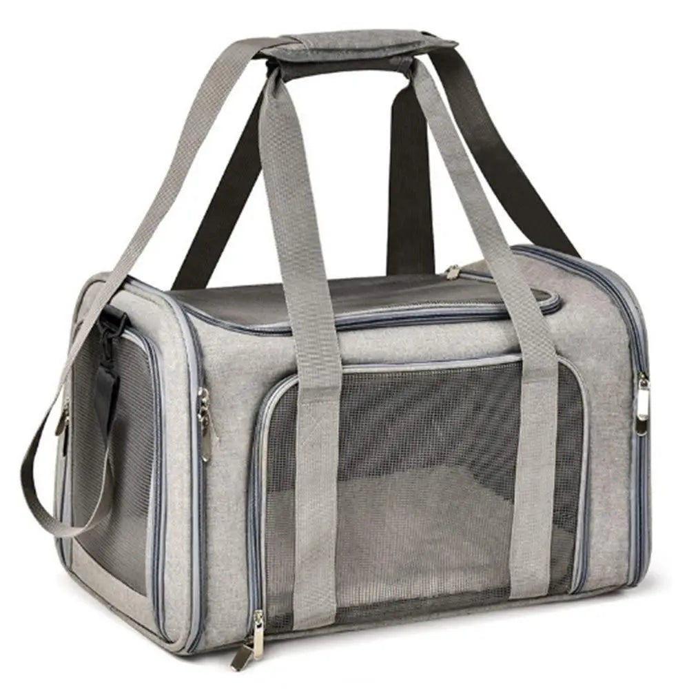 Foldable Travel Pet Carrier Bag Portable Cat Dog Kennel Bag Grey - S Wholesale Hub