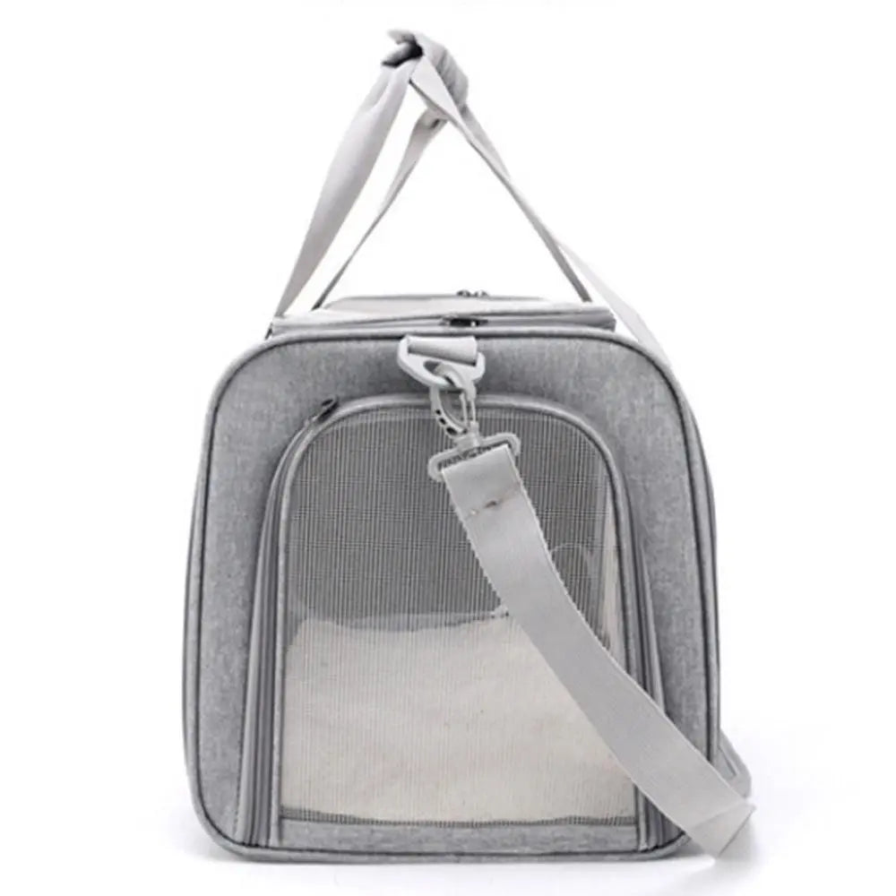 Foldable Travel Pet Carrier Bag Portable Cat Dog Kennel Bag Grey - L Wholesale Hub