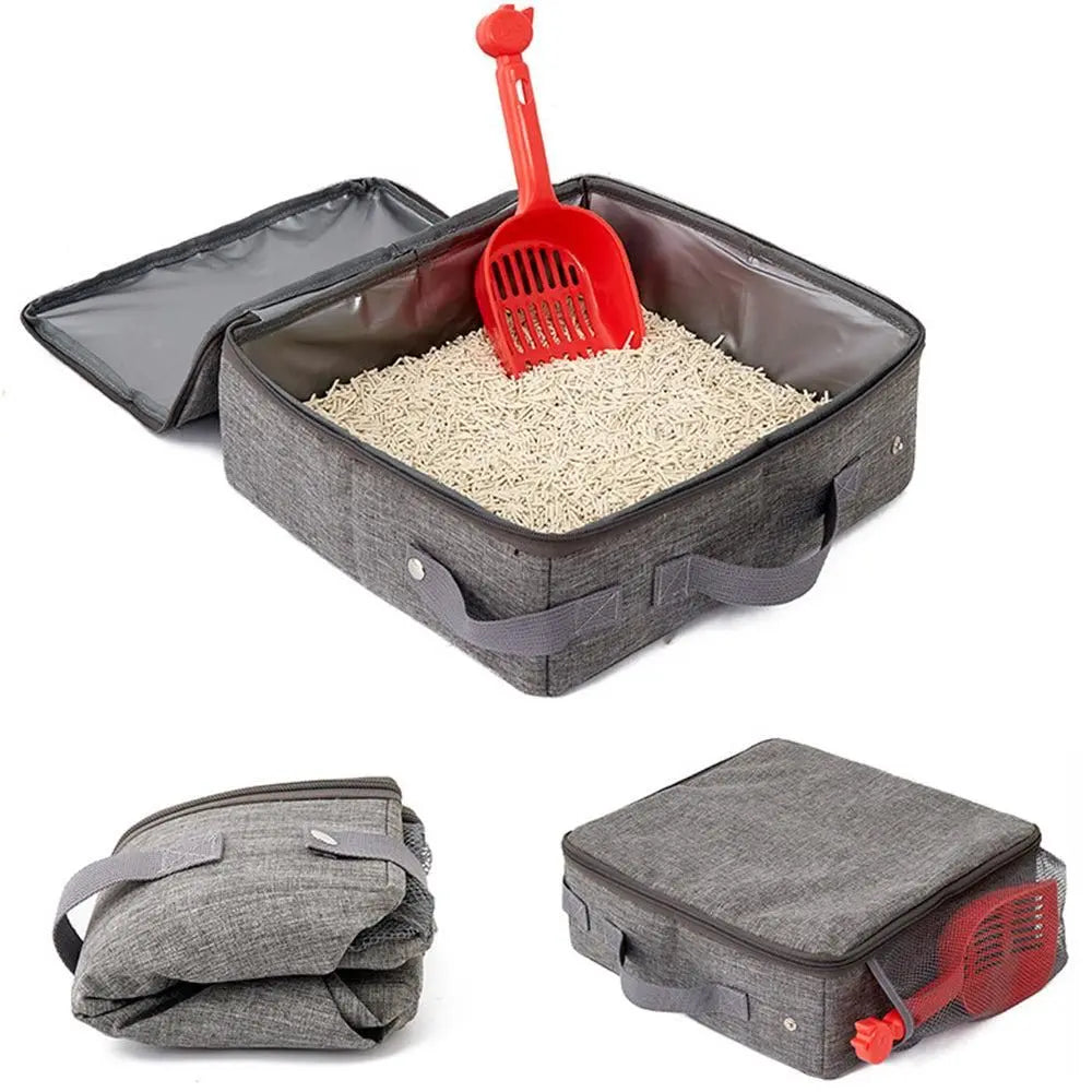 Portable Square Foldable Pet Cat Travel Litter Box Wholesale Hub