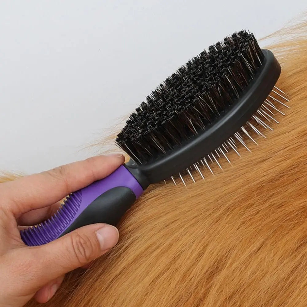 2PCS Pet Grooming Brushes Deshedding Bath Brush for Dogs Cats & Horses Purple Wholesale Hub