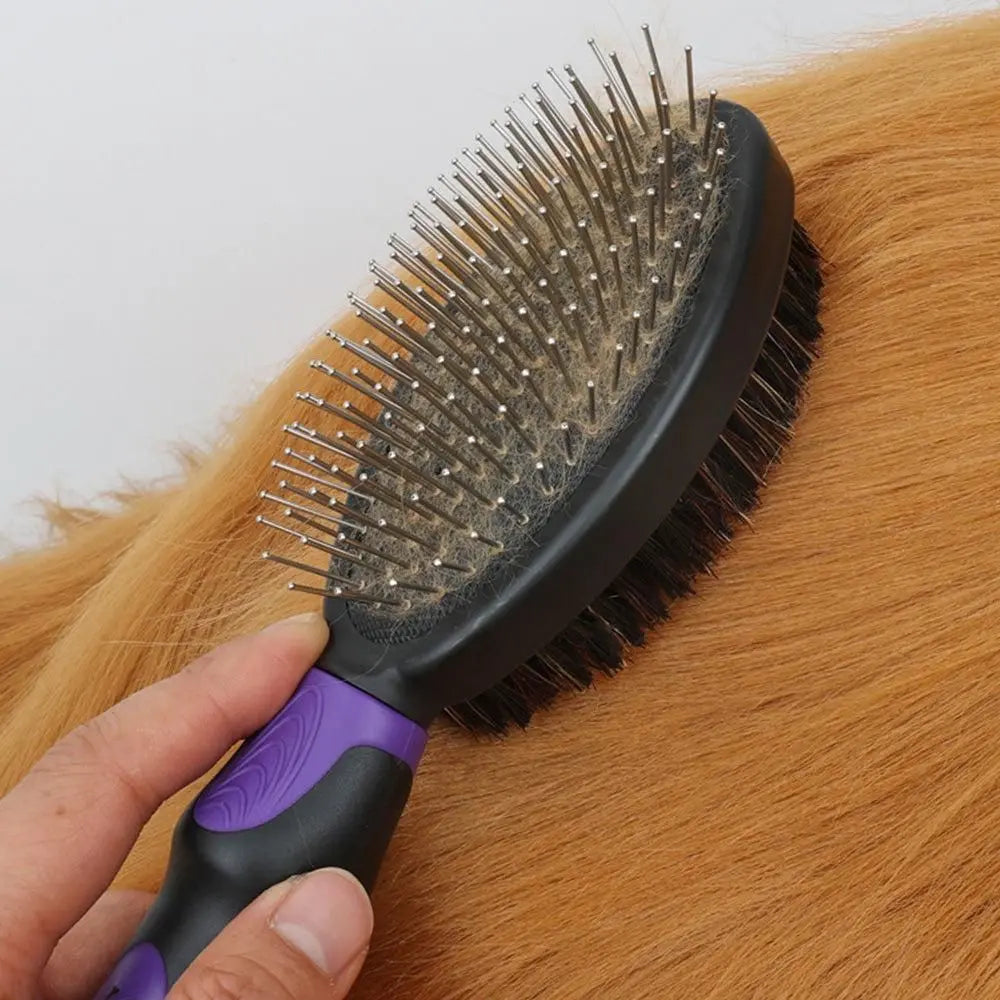 2PCS Pet Grooming Brushes Deshedding Bath Brush for Dogs Cats & Horses Purple Wholesale Hub