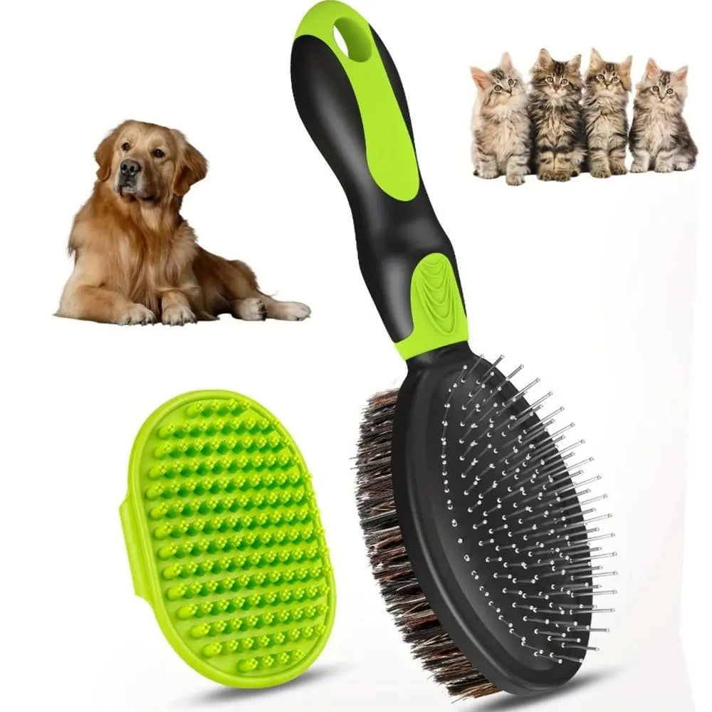 2PCS Pet Grooming Brushes Deshedding Bath Brush for Dogs Cats & Horses Purple Wholesale Hub