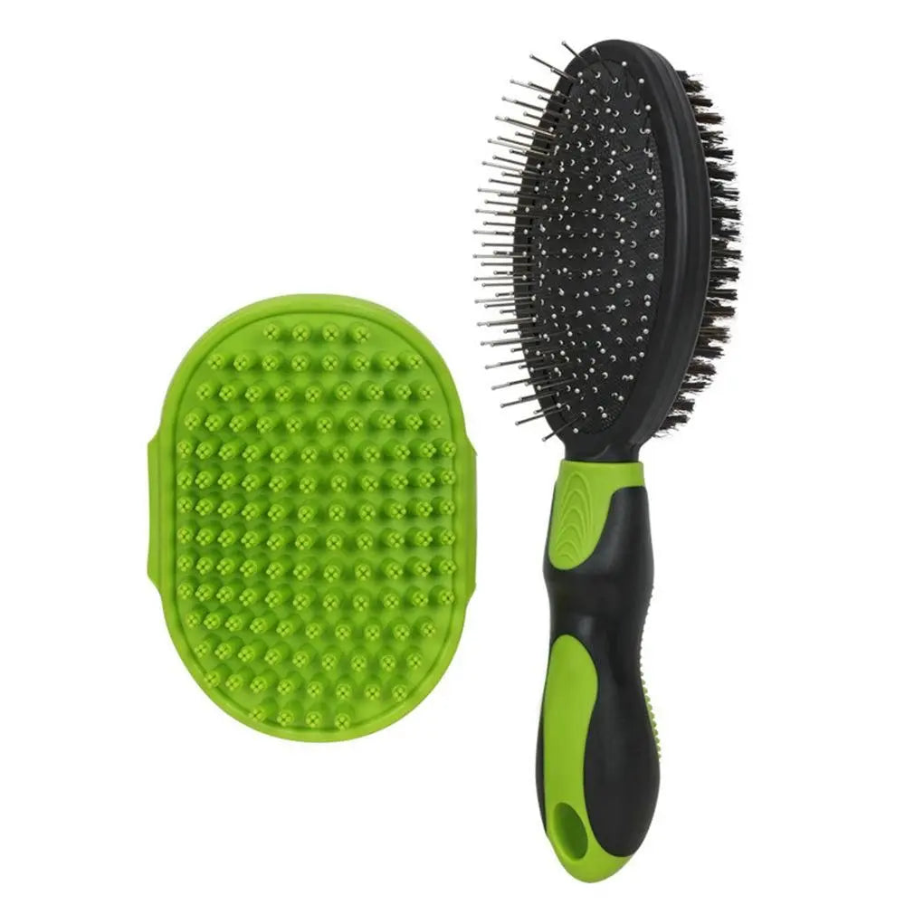 2PCS Pet Grooming Brushes Deshedding Bath Brush for Dogs Cats & Horses Green Wholesale Hub