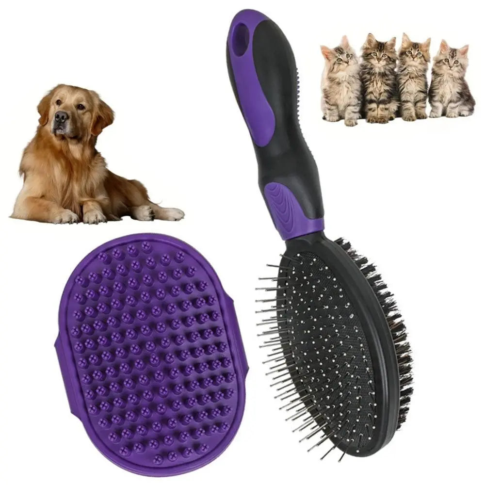 2PCS Pet Grooming Brushes Deshedding Bath Brush for Dogs Cats & Horses Green Wholesale Hub