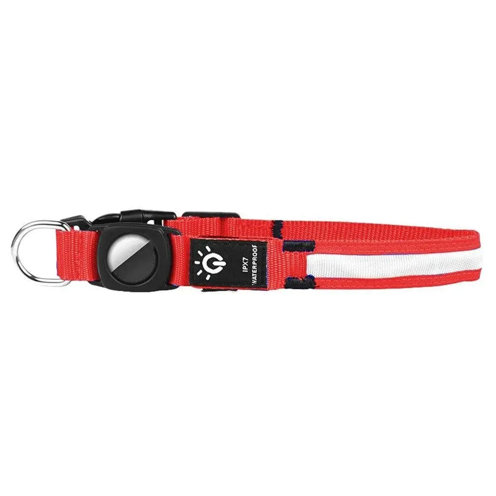 Luminous LED Pet Dog Collar Light-up USB Rechargeable Dog Collar Red - S Wholesale Hub
