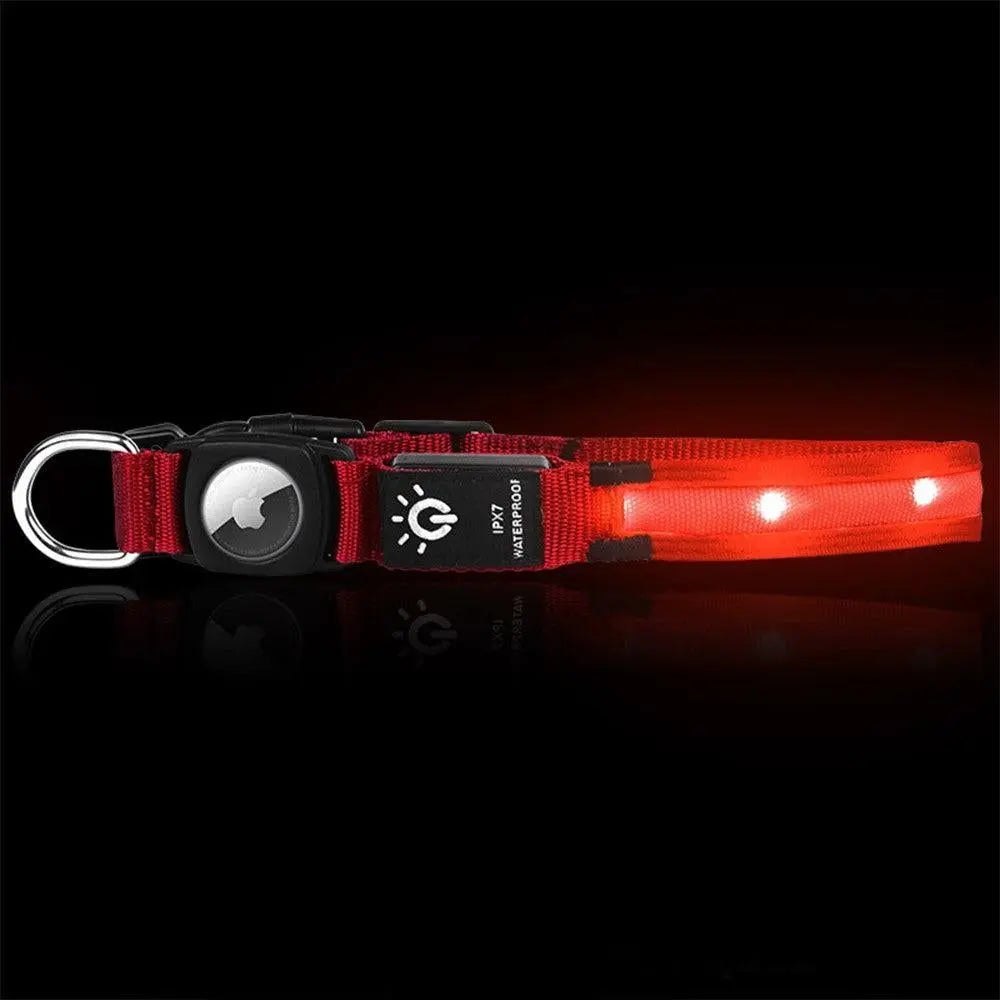 Luminous LED Pet Dog Collar Light-up USB Rechargeable Dog Collar Red - L Wholesale Hub