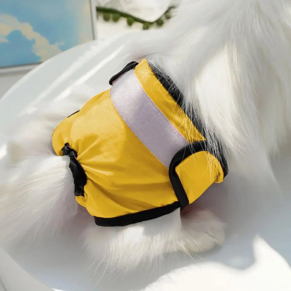 Washable Female Pet Nappy Diaper Dog Cat Physiological Pants Yellow - S Wholesale Hub