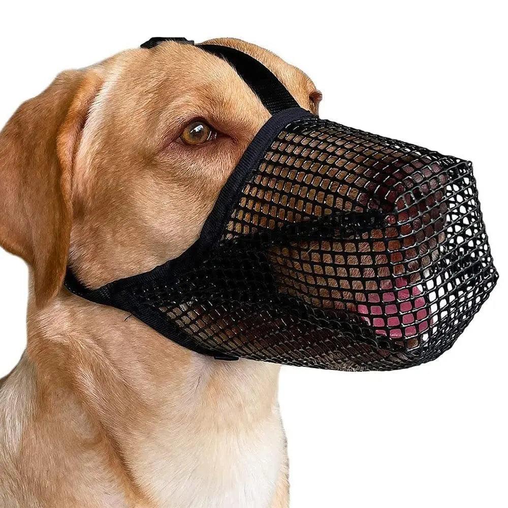 Soft Mesh Covered Dog Muzzle with Adjustable Straps Anti-Biting Breathable Pet Muzzle XL Wholesale Hub