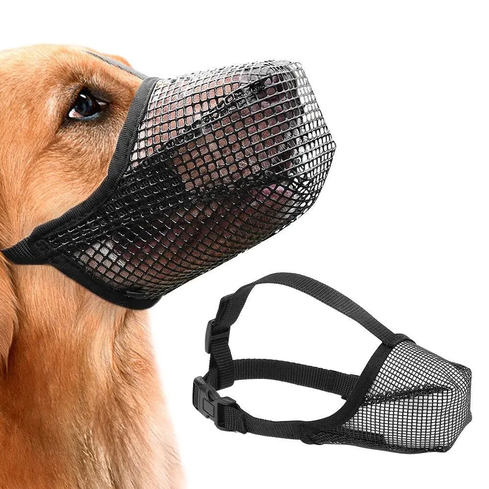 Soft Mesh Covered Dog Muzzle with Adjustable Straps Anti-Biting Breathable Pet Muzzle XL Wholesale Hub