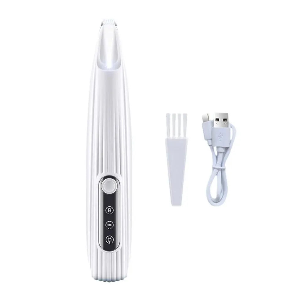 Dog Paw Trimmer with LED Light Rechargeable Pet Hair Clippers for Small Dogs Cats White Wholesale Hub