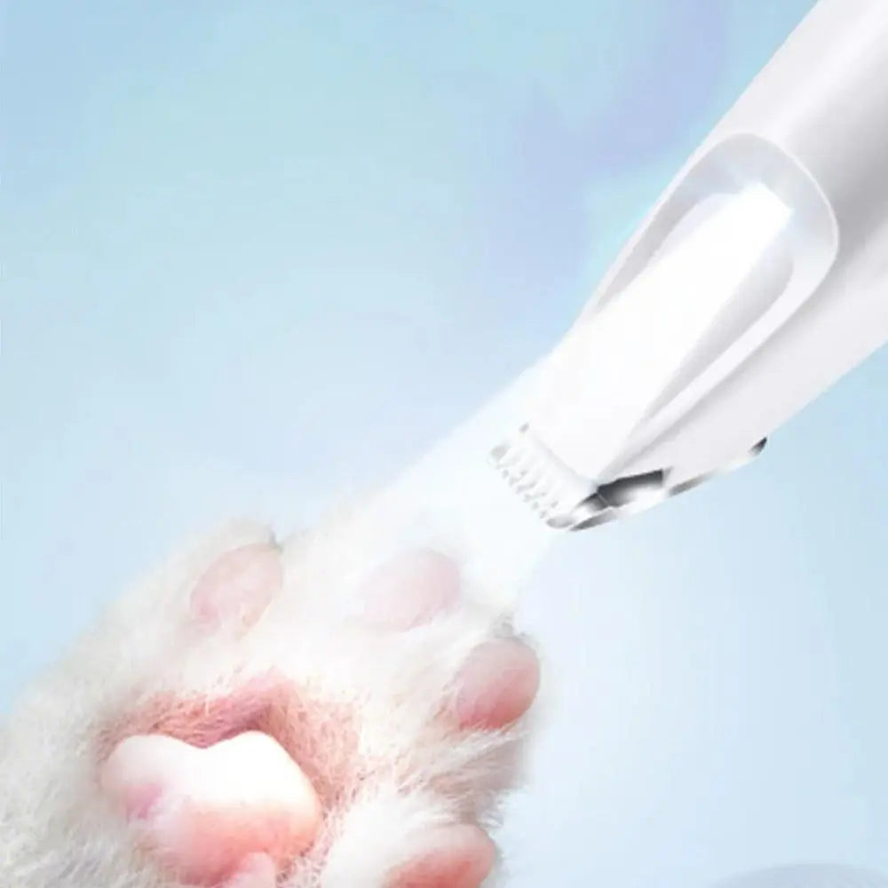 Dog Paw Trimmer with LED Light Rechargeable Pet Hair Clippers for Small Dogs Cats White Wholesale Hub