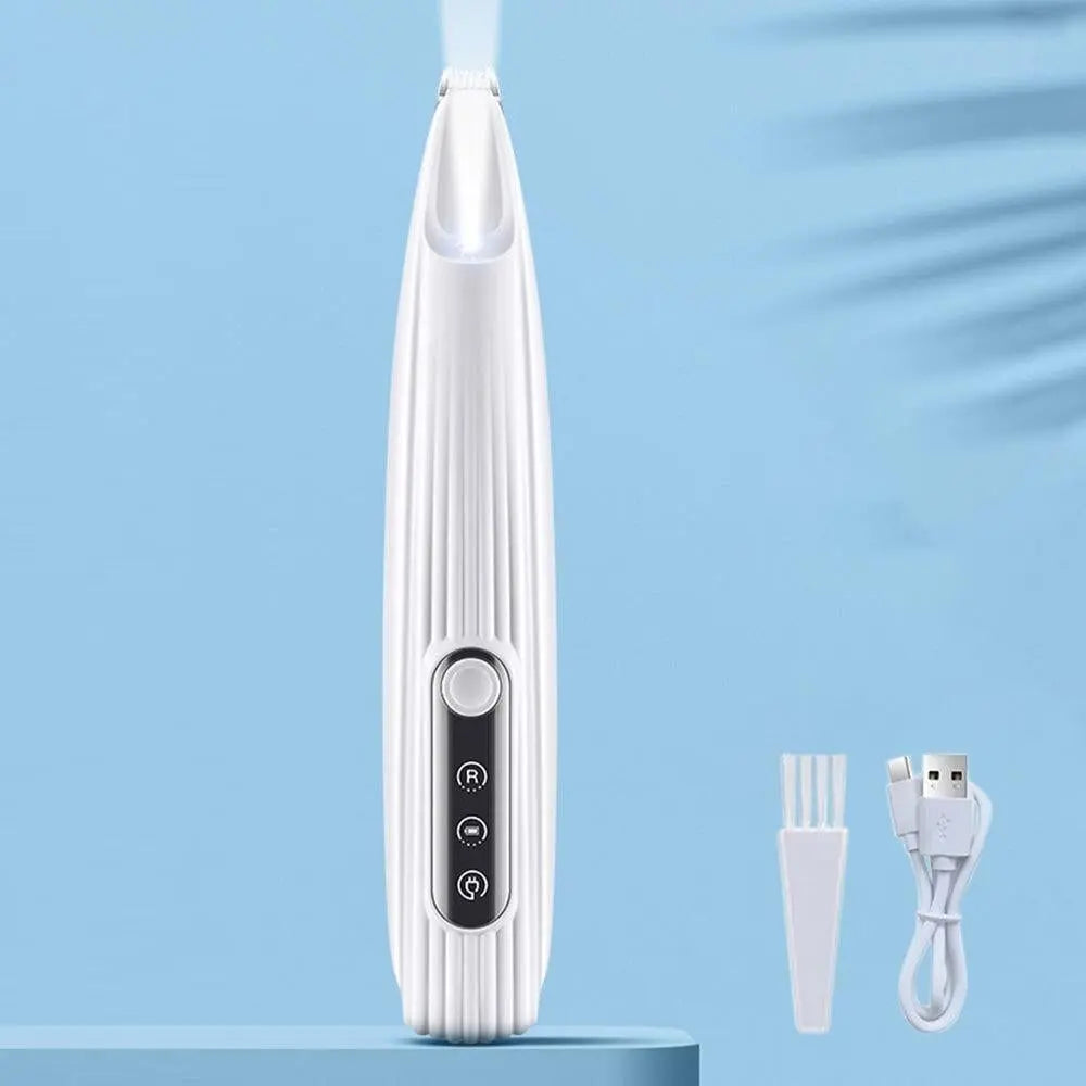 Dog Paw Trimmer with LED Light Rechargeable Pet Hair Clippers for Small Dogs Cats White Wholesale Hub